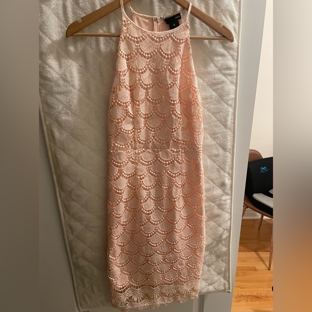 Light pink lace overlay dress